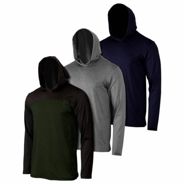 3-Pack: Men's Moisture Wicking Active Athletic Pullover Hoodies DailySale