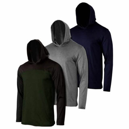 3-Pack: Men's Moisture Wicking Active Athletic Pullover Hoodies DailySale