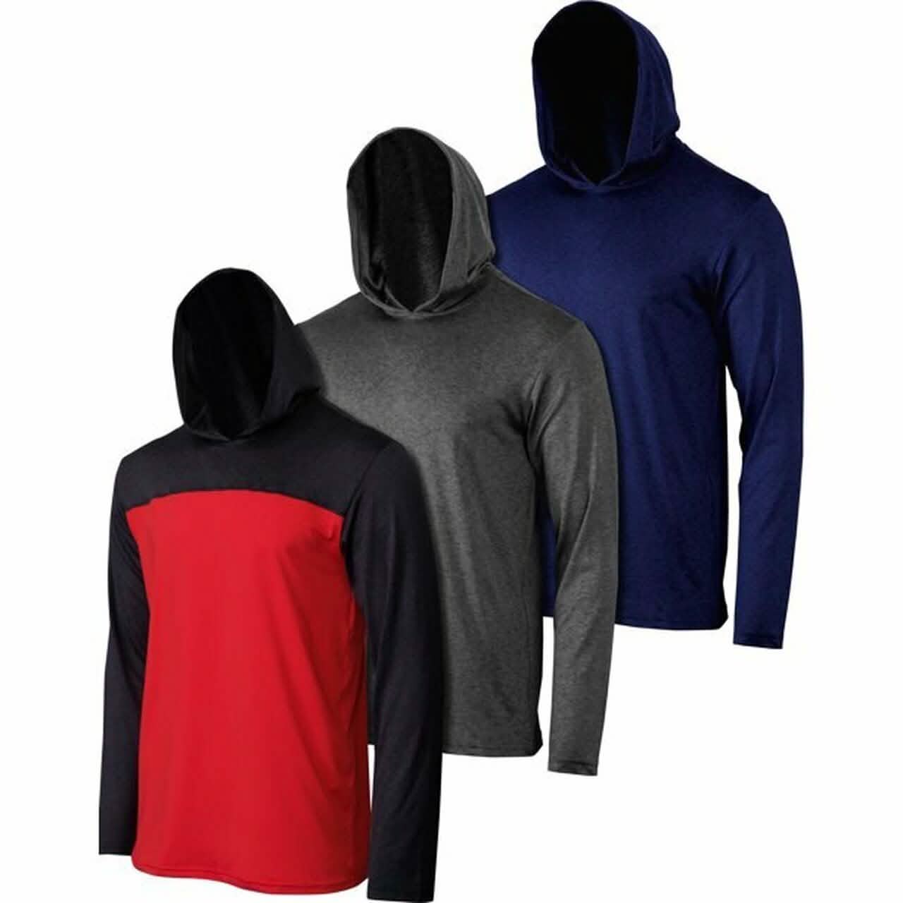 3-Pack: Men's Moisture Wicking Active Athletic Pullover Hoodies DailySale