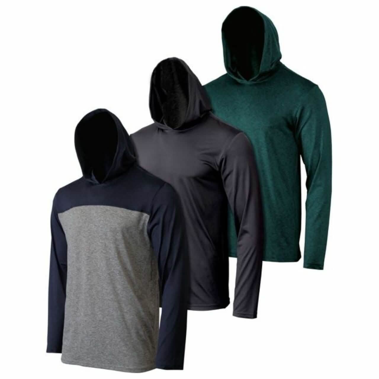 3-Pack: Men's Moisture Wicking Active Athletic Pullover Hoodies DailySale