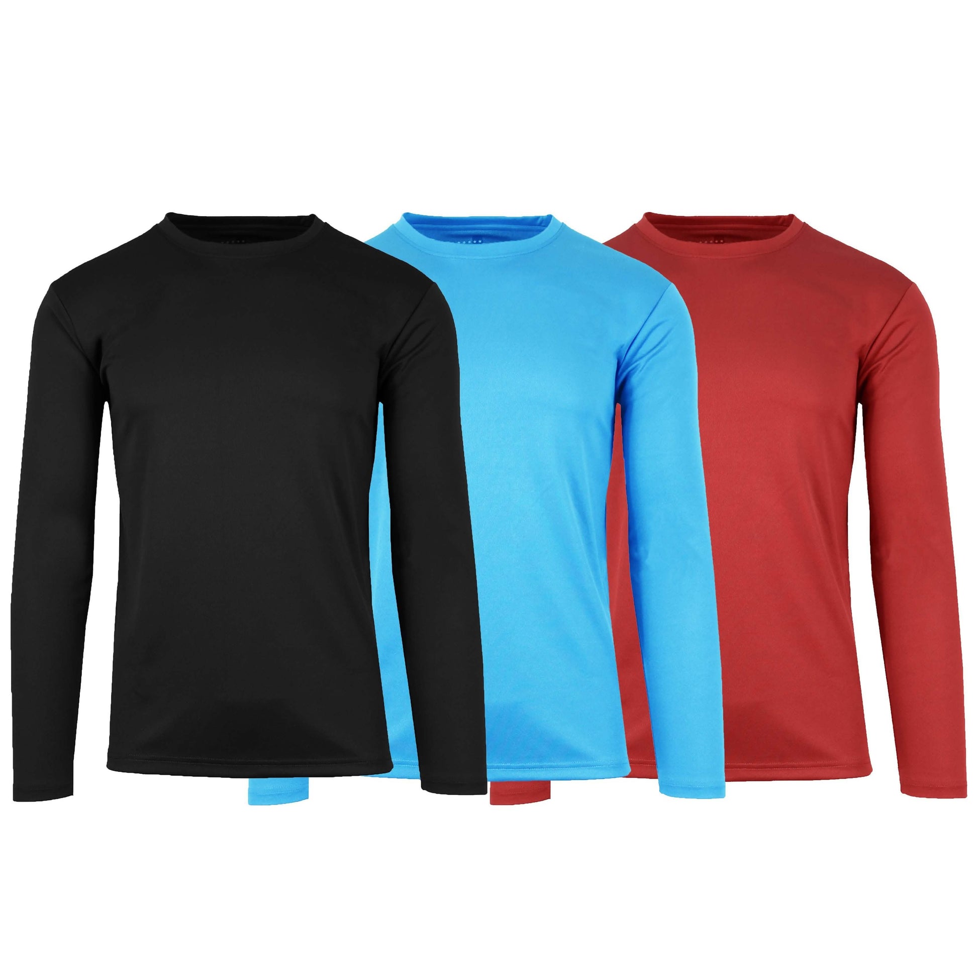 3-Pack: Men's Moisture Wicking Long Sleeve Performance Tagless Tee DailySale