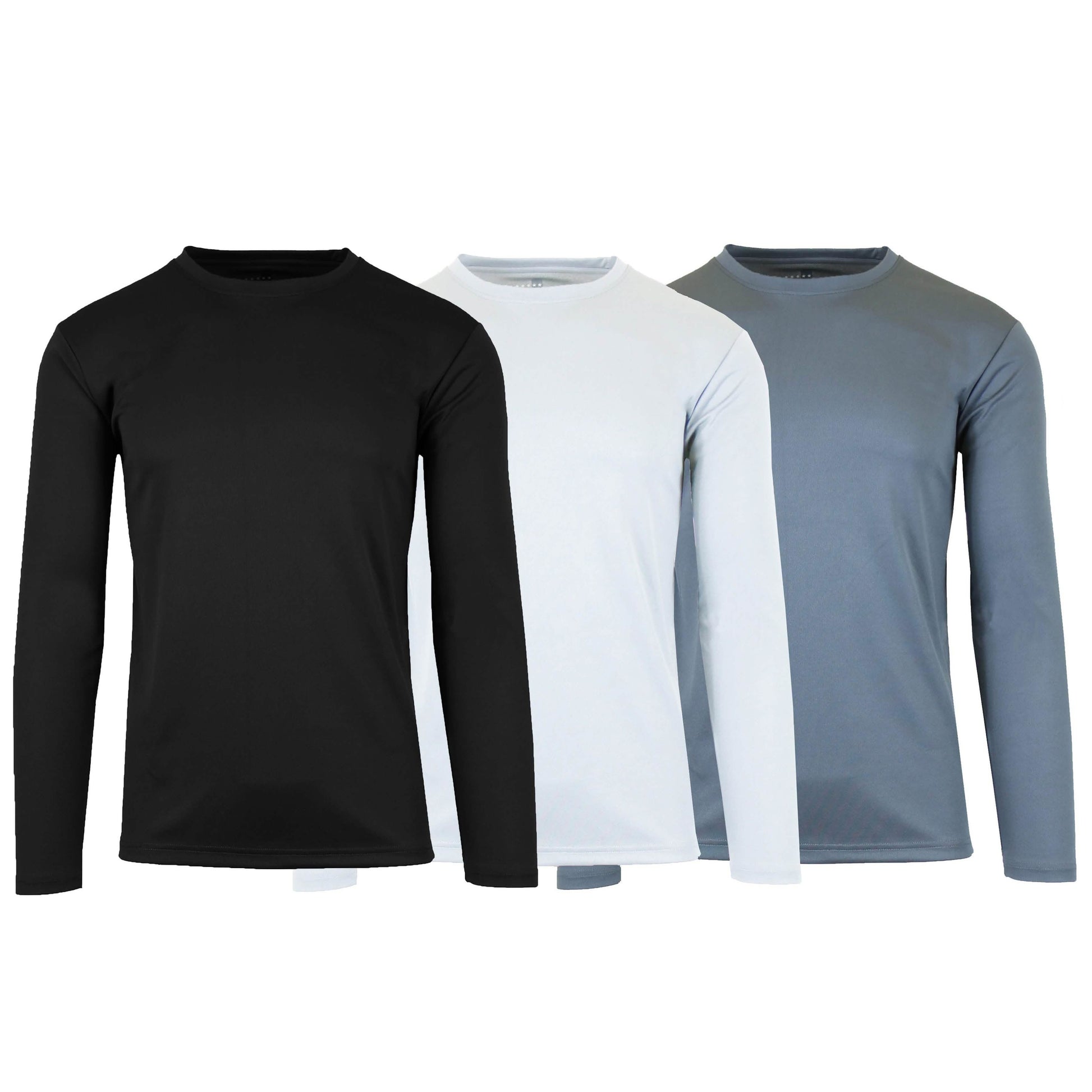 3-Pack: Men's Moisture Wicking Long Sleeve Performance Tagless Tee DailySale