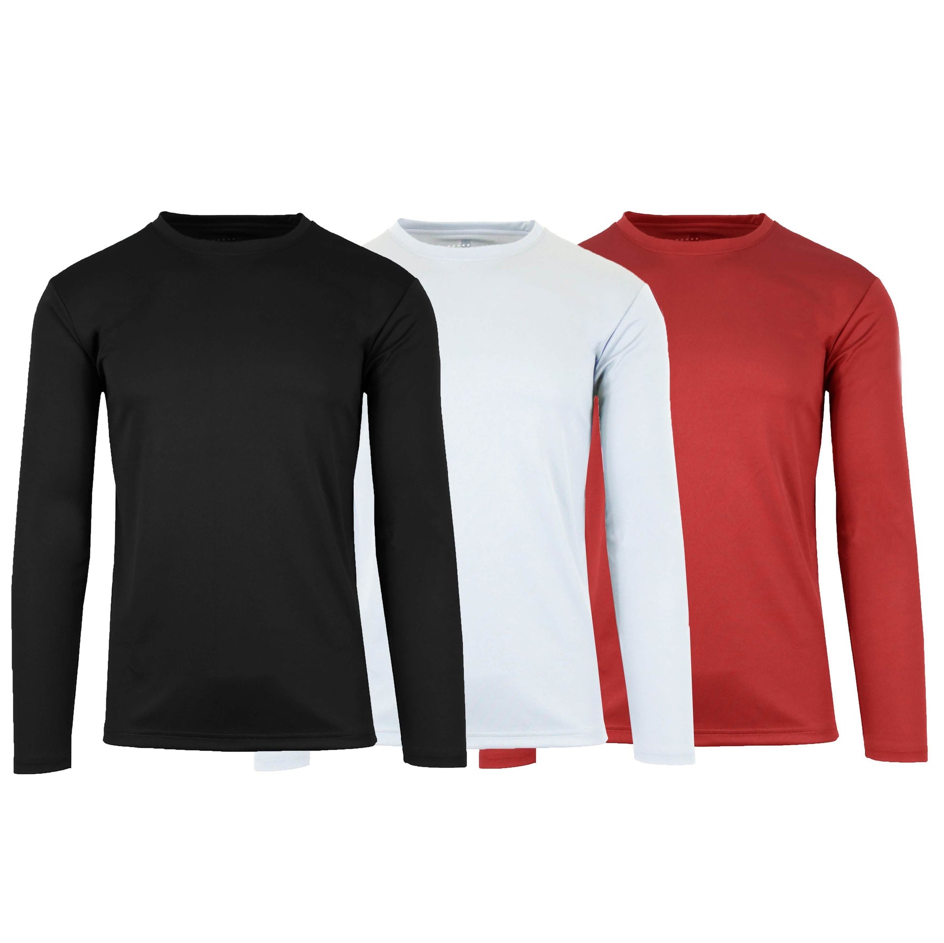 3-Pack: Men's Moisture Wicking Long Sleeve Performance Tagless Tee DailySale