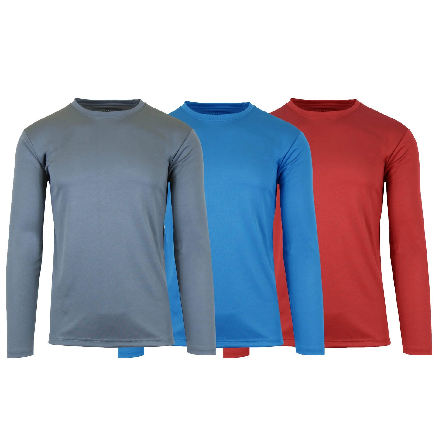 3-Pack: Men's Moisture Wicking Long Sleeve Performance Tagless Tee DailySale