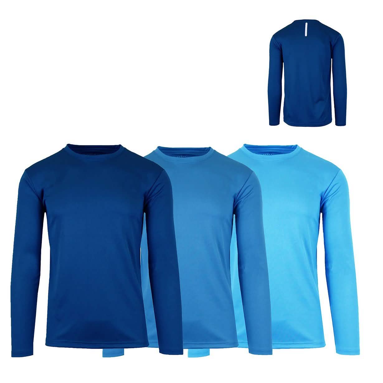 3-Pack: Men's Moisture Wicking Long Sleeve Performance Tagless Tee DailySale