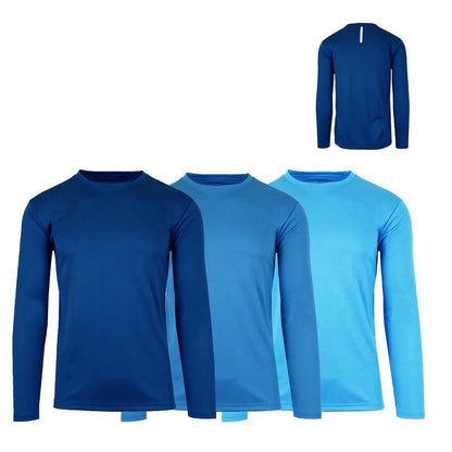 3-Pack: Men's Moisture Wicking Long Sleeve Performance Tagless Tee DailySale