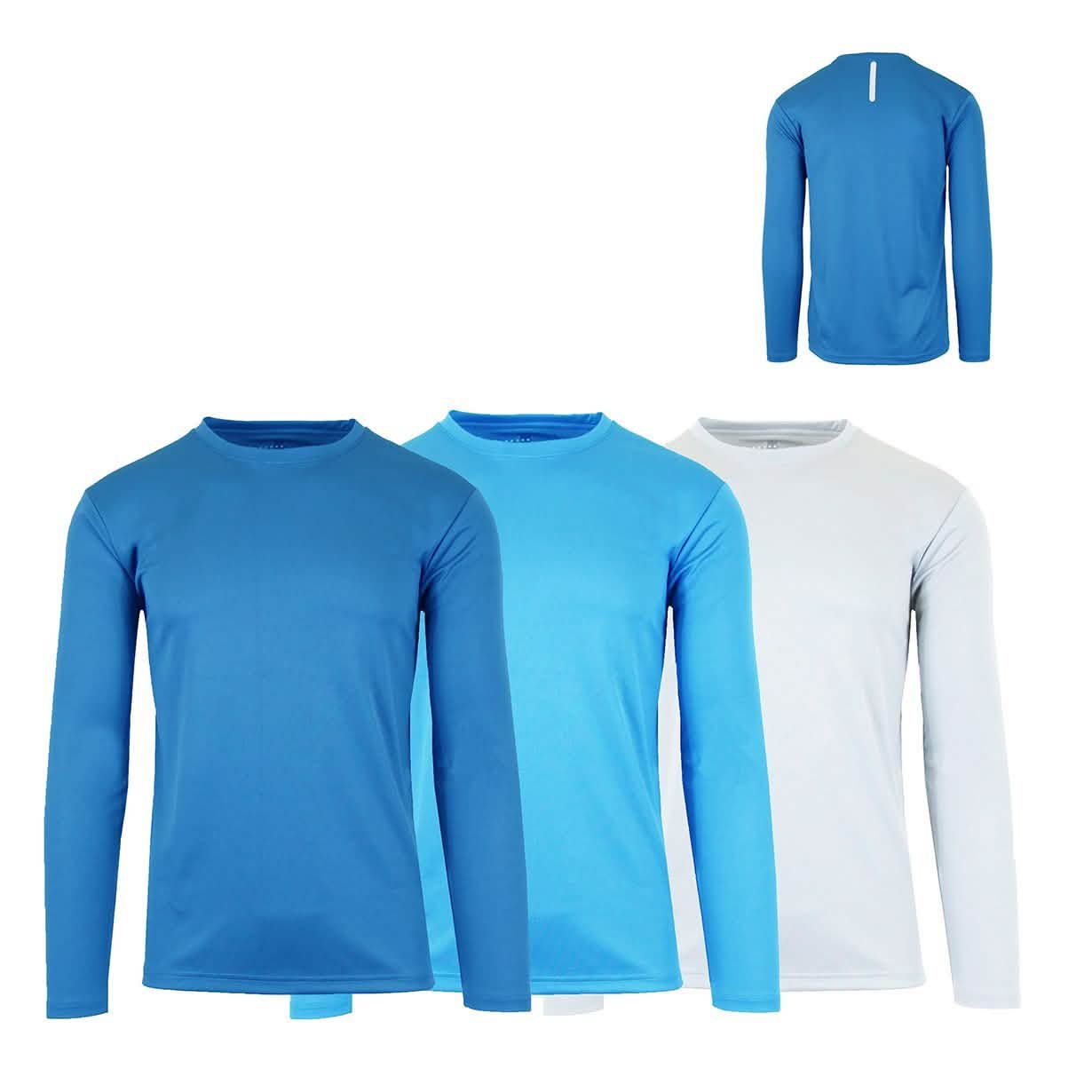 3-Pack: Men's Moisture Wicking Long Sleeve Performance Tagless Tee DailySale