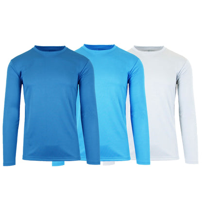 3-Pack: Men's Moisture Wicking Long Sleeve Performance Tagless Tee DailySale