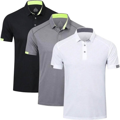 3-Pack: Men's Short Sleeve Breathable Quick Dry Golf Polo Shirts DailySale