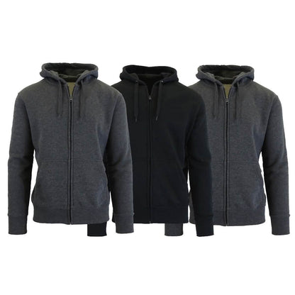 3-Pack Men's Slim-Fit Fleece-Lined Zip Hoodie DailySale