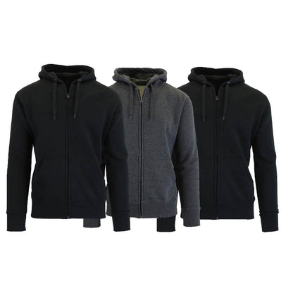 3-Pack Men's Slim-Fit Fleece-Lined Zip Hoodie DailySale