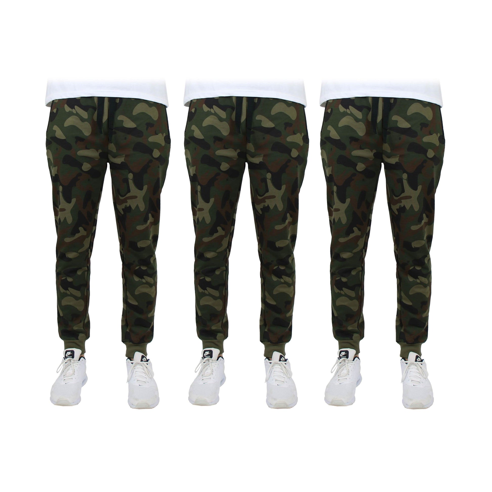 3-Pack: Men's Slim Fitting French Terry Jogger Lounge Pants with Zipper Pockets DailySale