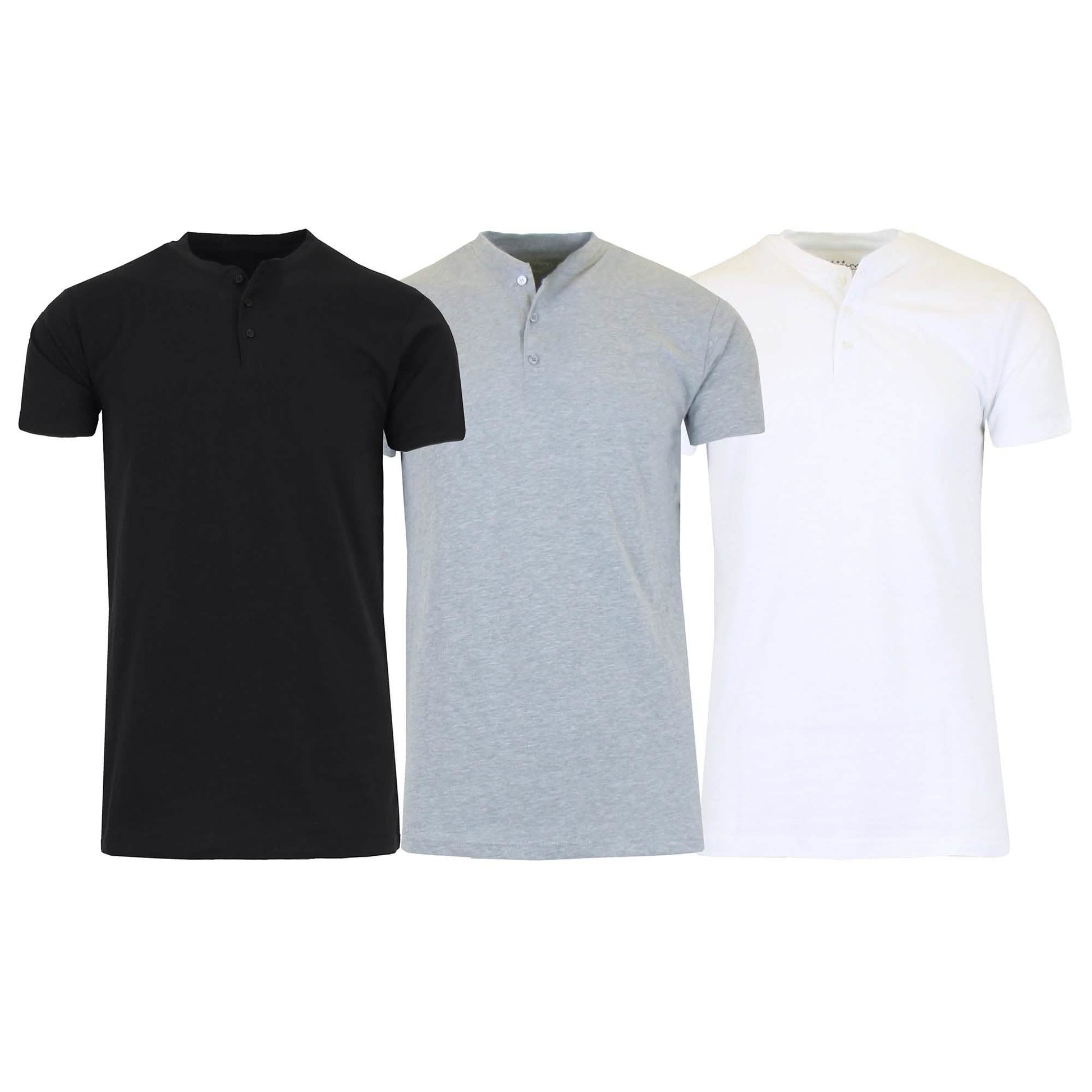 3-Pack Men's Slim Fitting Short Sleeve Henley Slub Tee DailySale