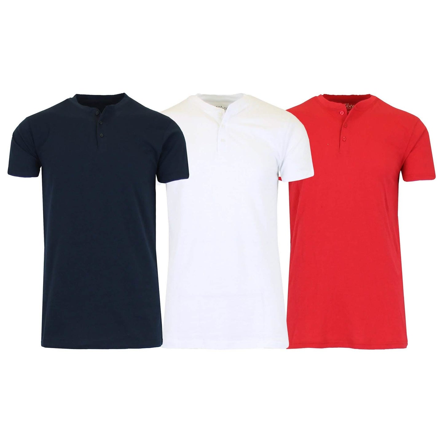 3-Pack Men's Slim Fitting Short Sleeve Henley Slub Tee DailySale