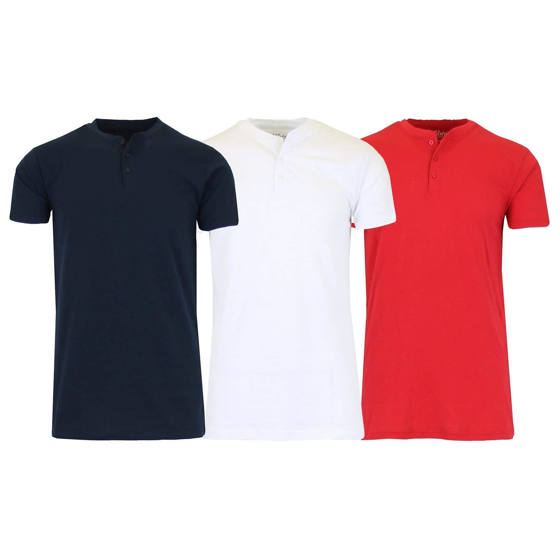 3-Pack Men's Slim Fitting Short Sleeve Henley Slub Tee DailySale