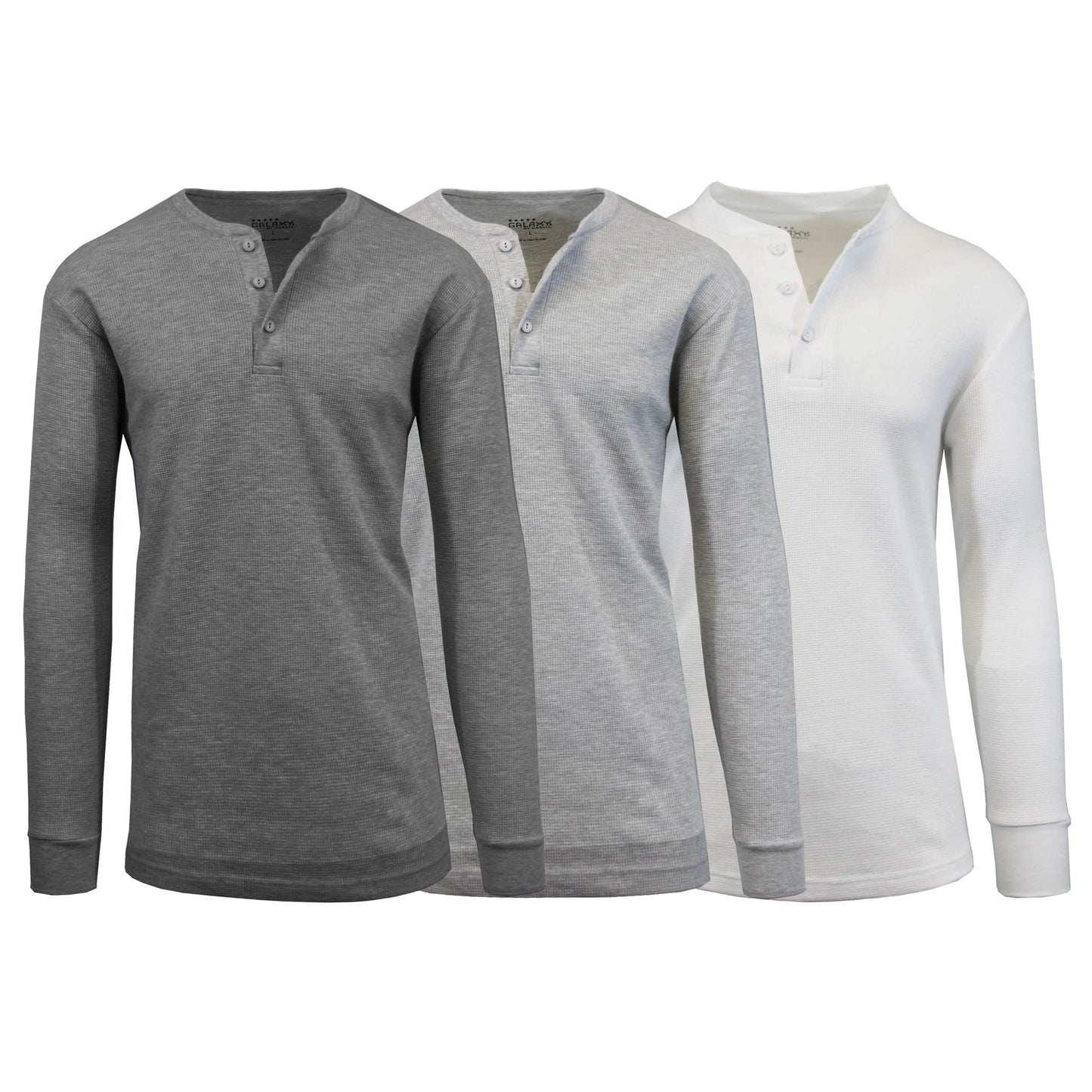 3-Pack: Men's Waffle-Knit Thermal Henley Tees DailySale