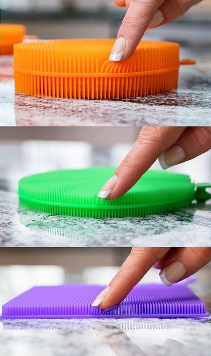 3-Pack: Multi-colored Textured Silicone Sponges - As Seen on TV Better Sponge DailySale