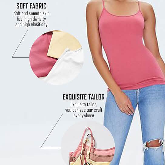 3-Pack: Mystery Deal: Women's Stretchy Camisole Spaghetti Strap Tank Top DailySale