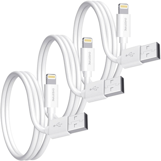3-Pack: Overtime MFi Certified Ultra-Fast Charging 4ft Lightning Cables DailySale