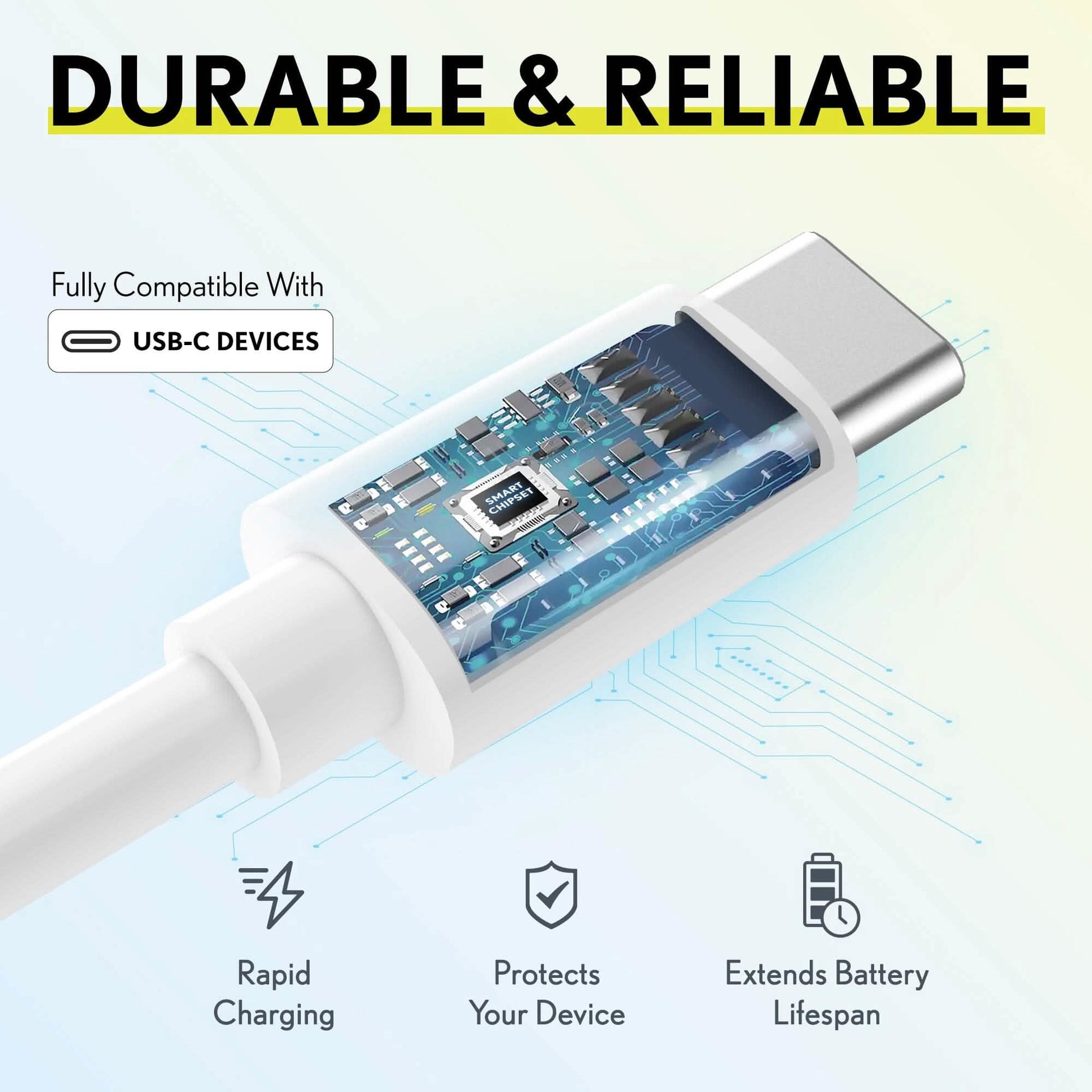 3-Pack: Overtime USB-C to USB-C Charging Cable DailySale