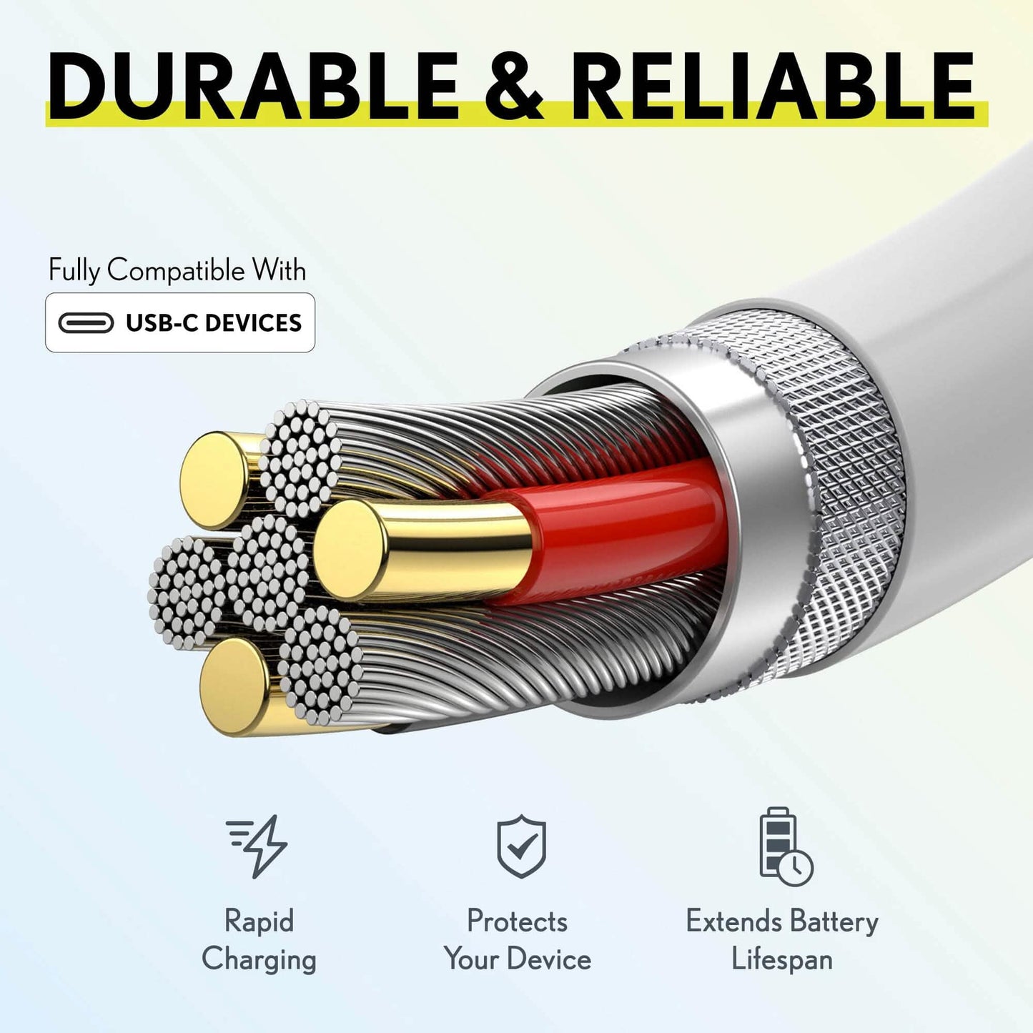 3-Pack: Overtime USB-C to USB-C Charging Cable DailySale