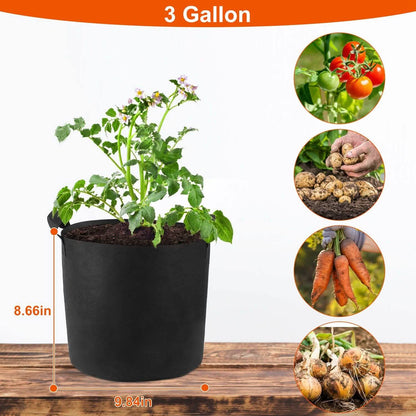 3-Pack: Planter Bags Breathable Planting Fabric Pots with Harvest Window DailySale