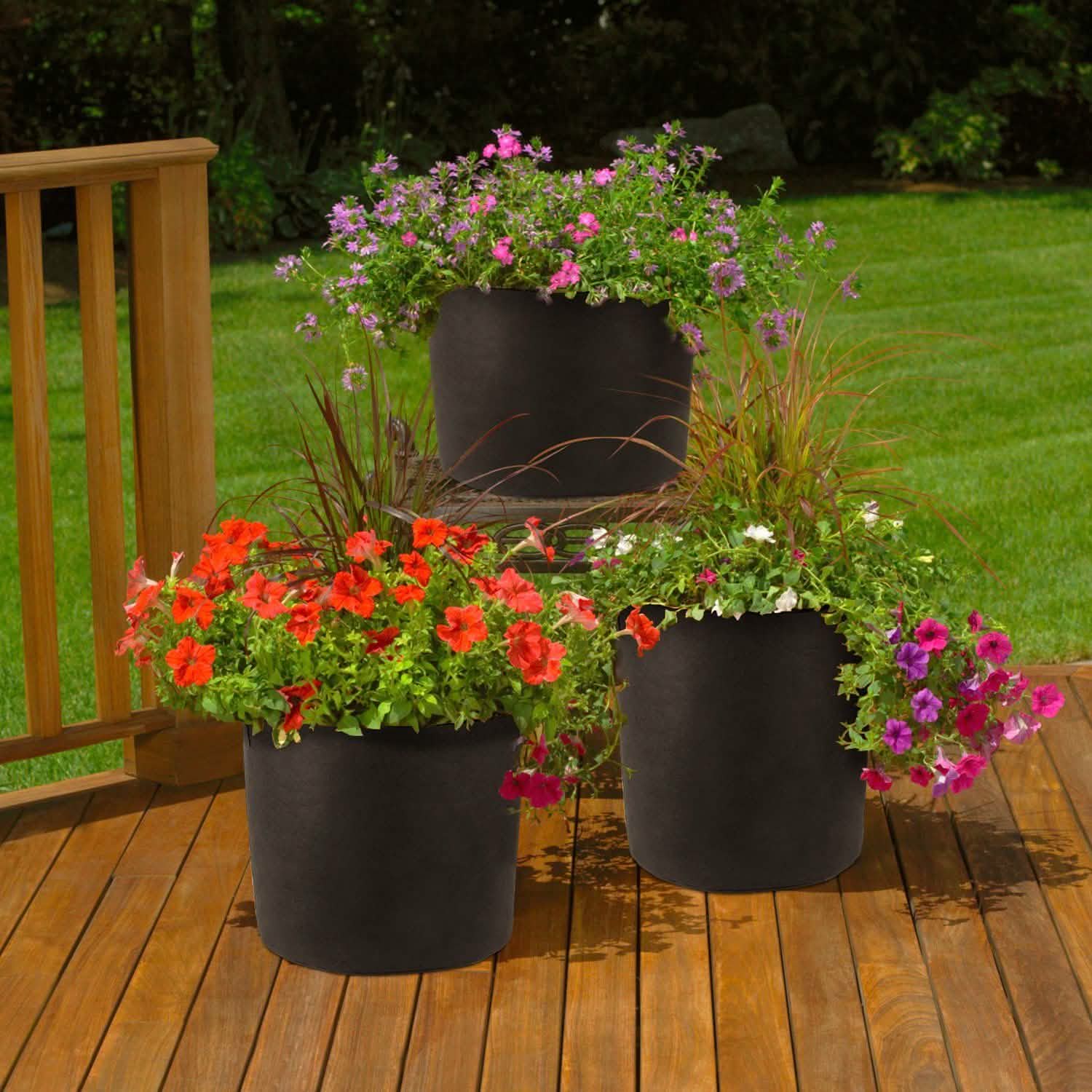3-Pack: Planter Bags Breathable Planting Fabric Pots with Harvest Window DailySale