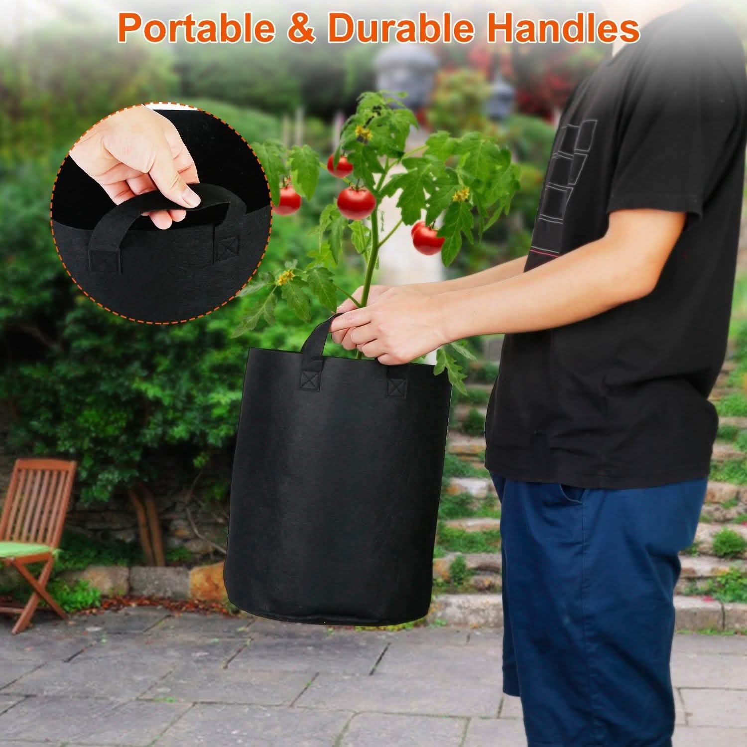 3-Pack: Planter Bags Breathable Planting Fabric Pots with Harvest Window DailySale