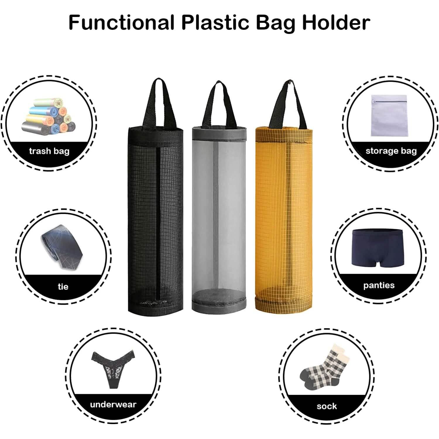 3-Pack: Plastic Mesh Grocery Bag Holder DailySale