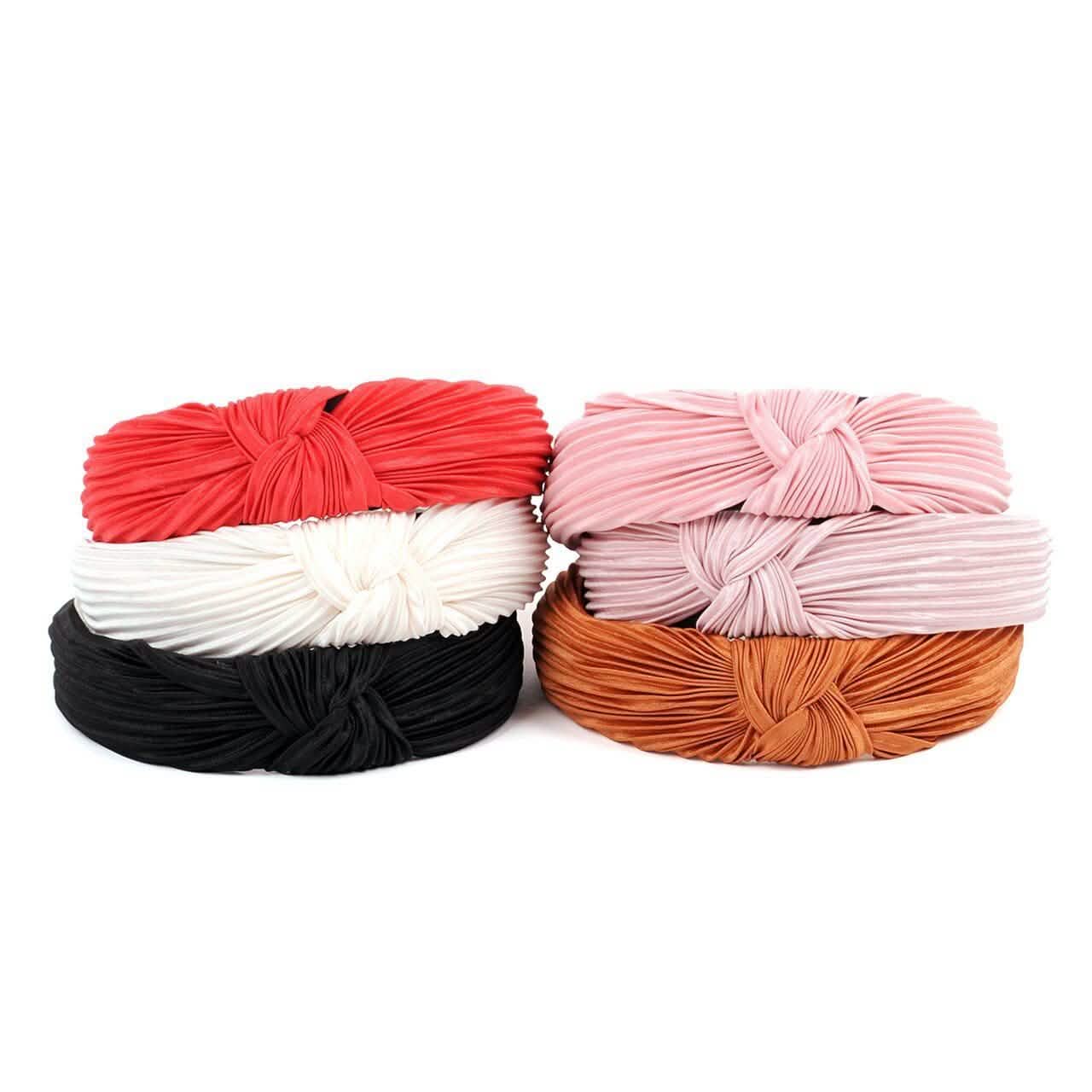 3-Pack: Pleated Solid "C" Shaped Head Band DailySale