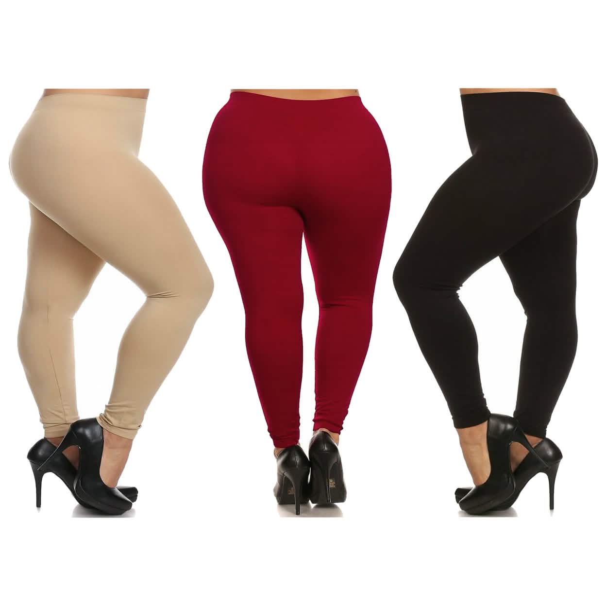3-Pack: Plus Size Women's Casual Ultra-Soft Workout Yoga Leggings DailySale