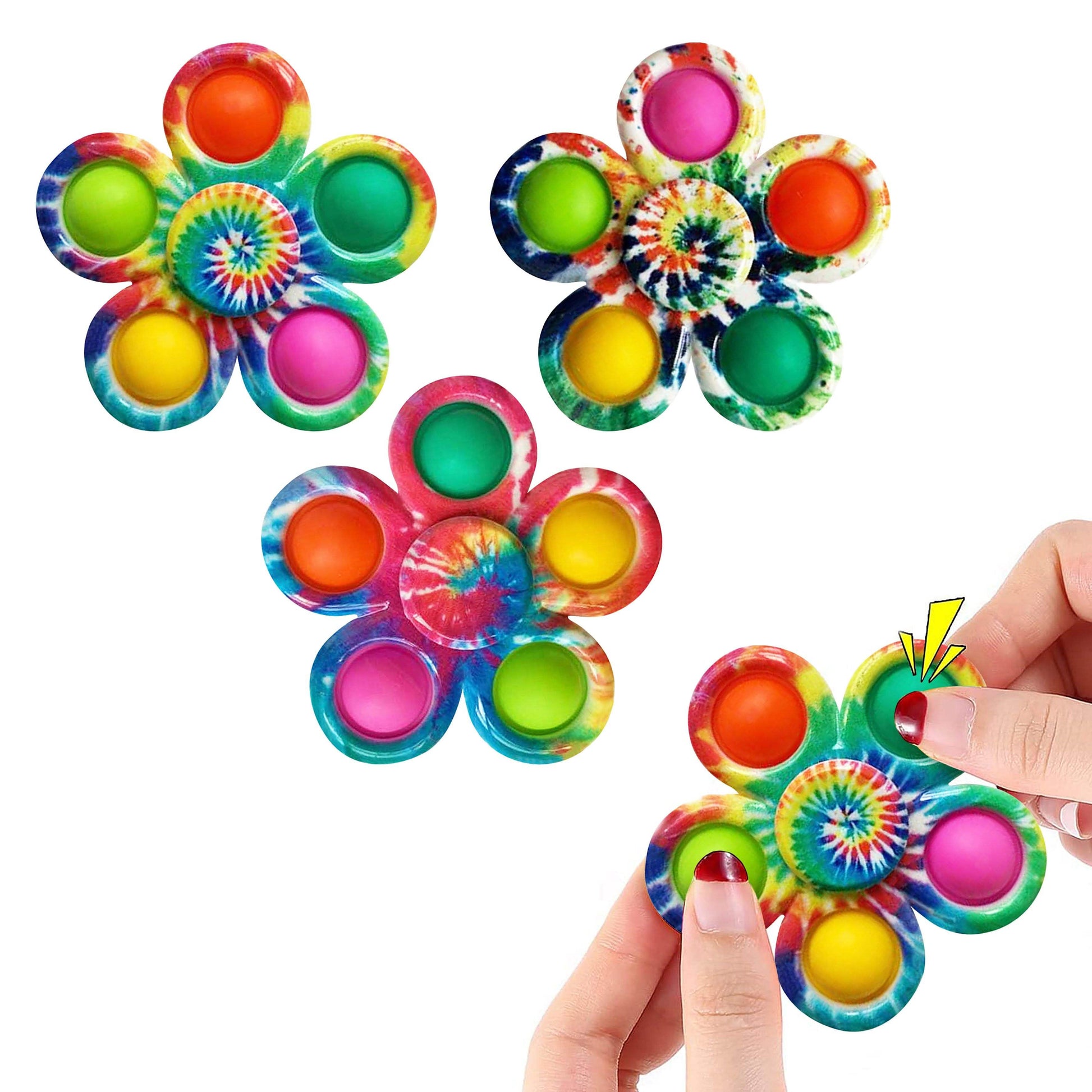 3-Pack: Pop Fidget Popper - 2-in-1 Bubble Fidget Spinner DailySale