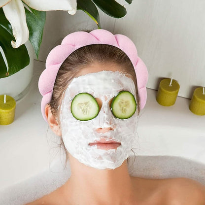 3-Pack:  Puffy Terry Towel Cloth Fabric Sponge Face Wash Head Band DailySale