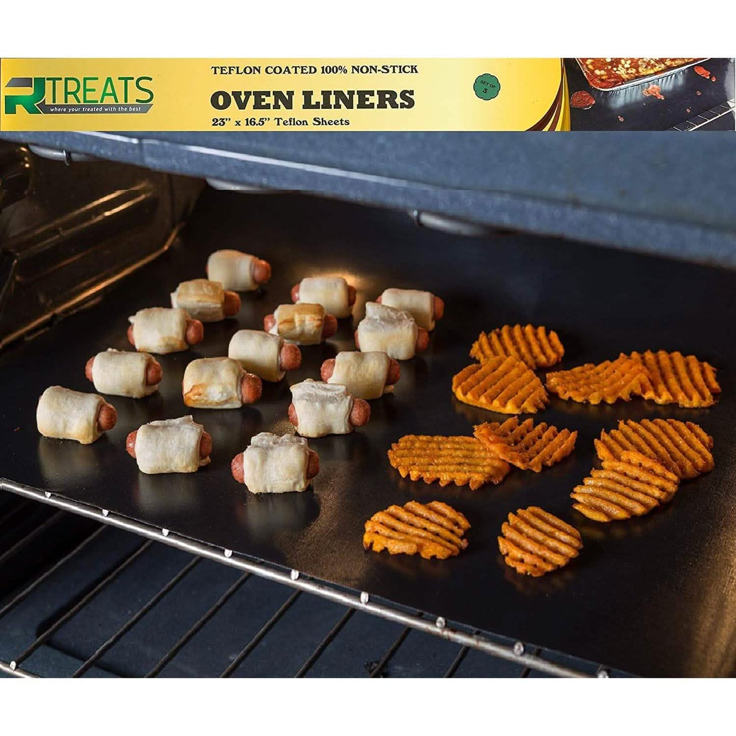 3-Pack: RL Treats 23-Inch-by-16.25-Inch Non Stick Teflon Oven Liners DailySale