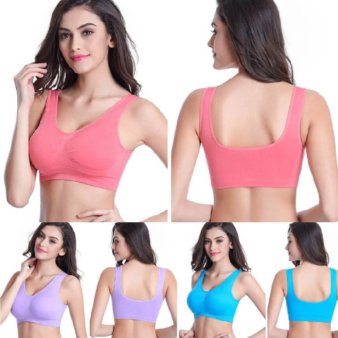 3-Pack: Seamless Miracle Bras with Removable Pads - Assorted Color Sets DailySale