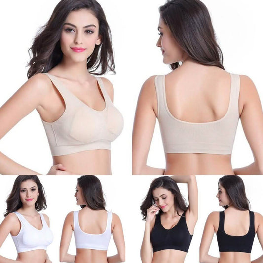 3-Pack: Seamless Miracle Bras with Removable Pads - Assorted Color Sets DailySale