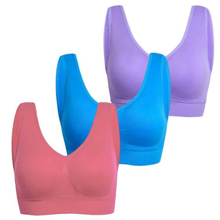 3-Pack: Seamless Miracle Bras with Removable Pads - Assorted Color Sets DailySale