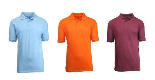 3-Pack: Short Sleeve Pique Polos in Assorted Colors - Size: XL DailySale