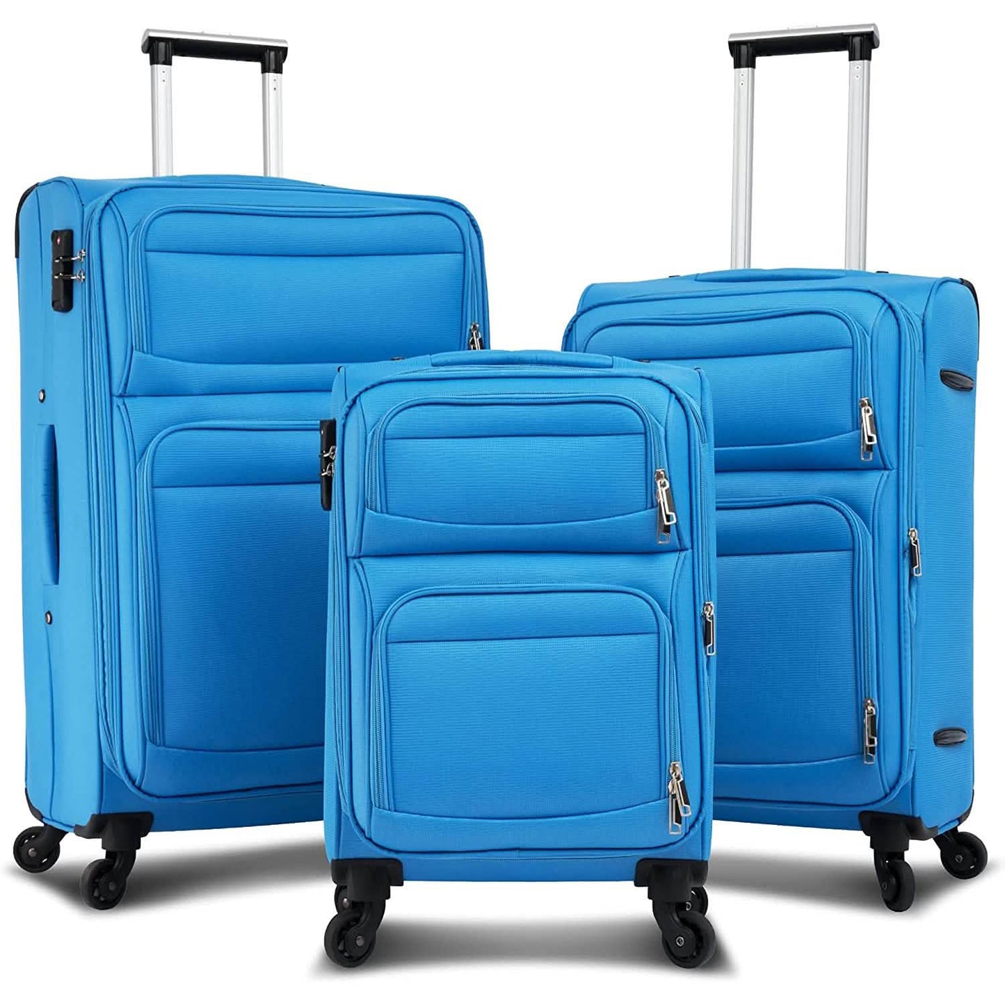 3-Pack: Softside Travel Luggage Set with TSA Lock DailySale