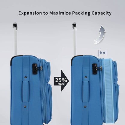 3-Pack: Softside Travel Luggage Set with TSA Lock DailySale