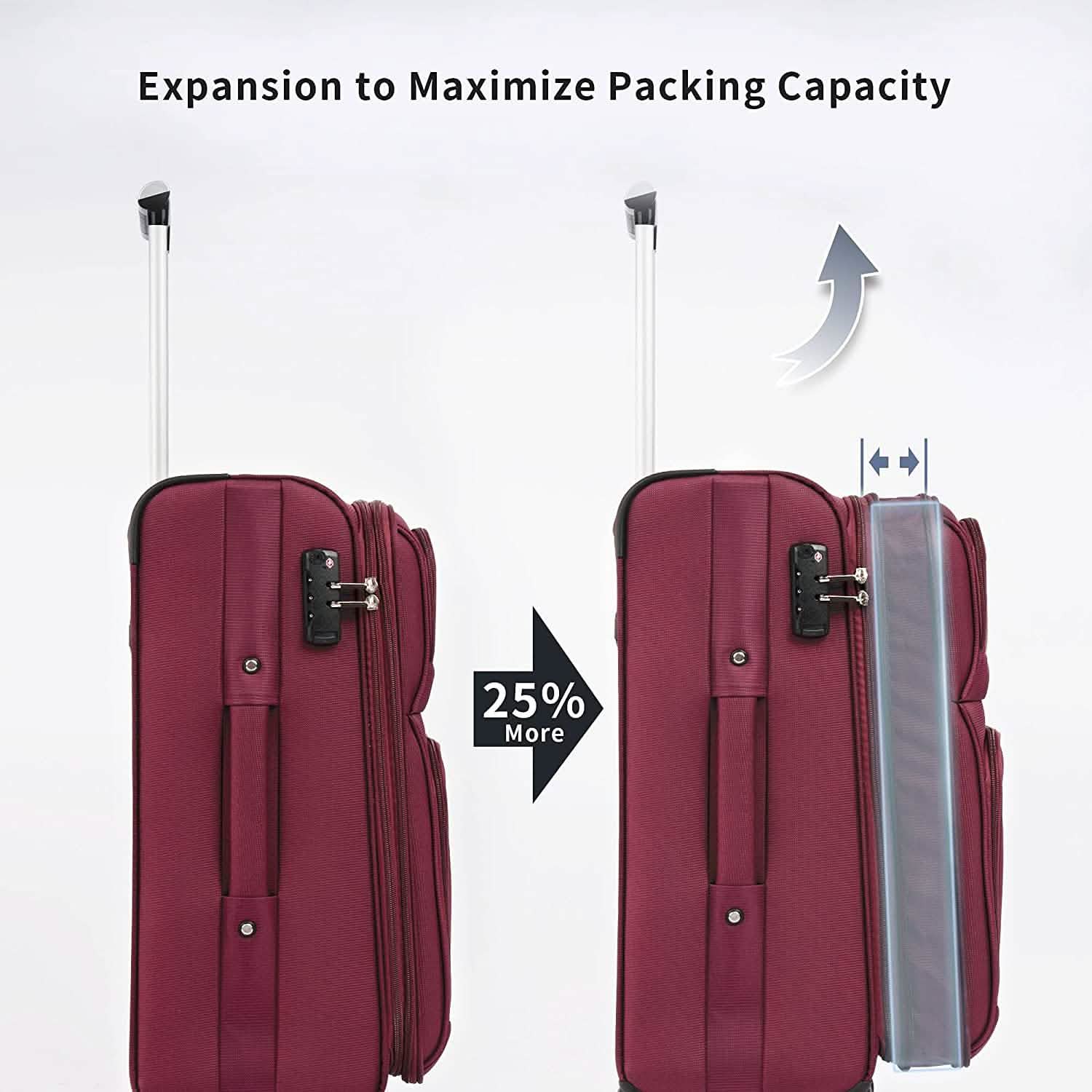 3-Pack: Softside Travel Luggage Set with TSA Lock DailySale