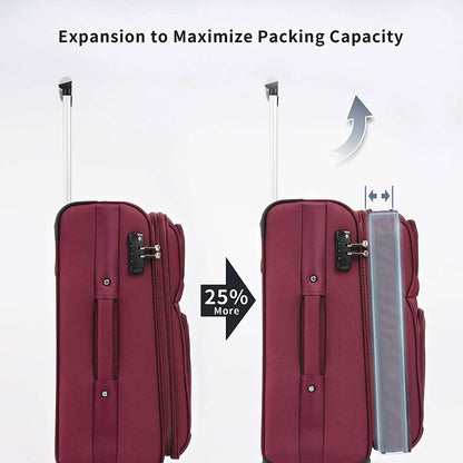 3-Pack: Softside Travel Luggage Set with TSA Lock DailySale