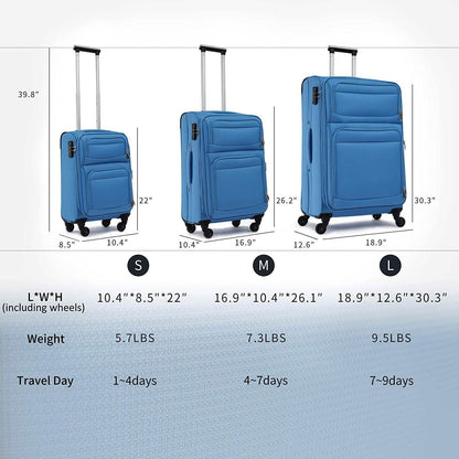 3-Pack: Softside Travel Luggage Set with TSA Lock DailySale