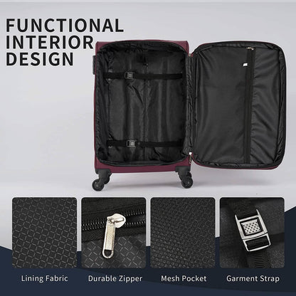 3-Pack: Softside Travel Luggage Set with TSA Lock DailySale