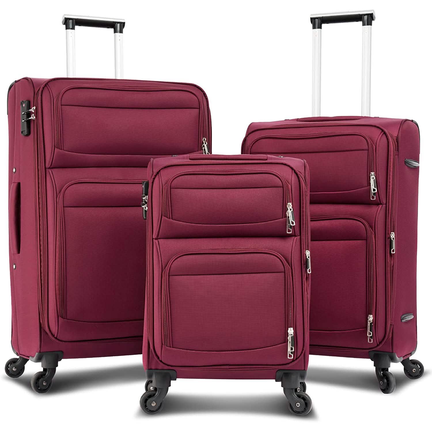 3-Pack: Softside Travel Luggage Set with TSA Lock DailySale