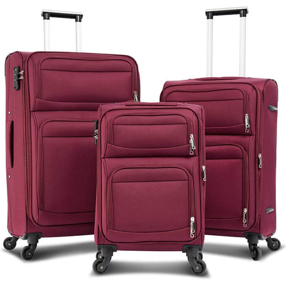 3-Pack: Softside Travel Luggage Set with TSA Lock DailySale