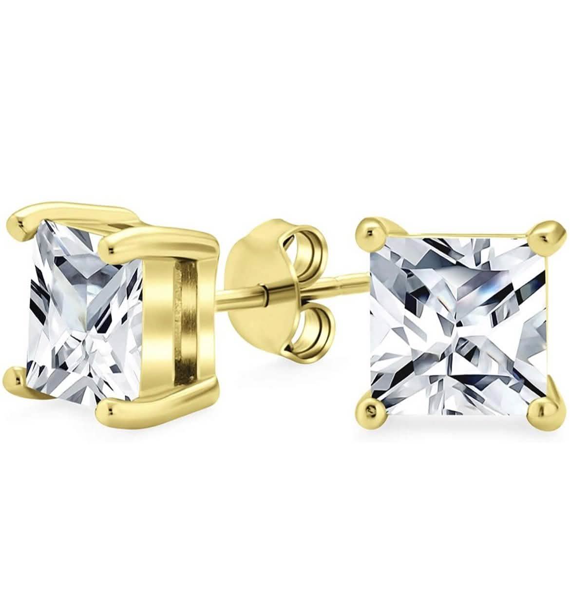 3-Pack: Sterling Silver Princess Cut Studs DailySale