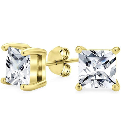 3-Pack: Sterling Silver Princess Cut Studs DailySale