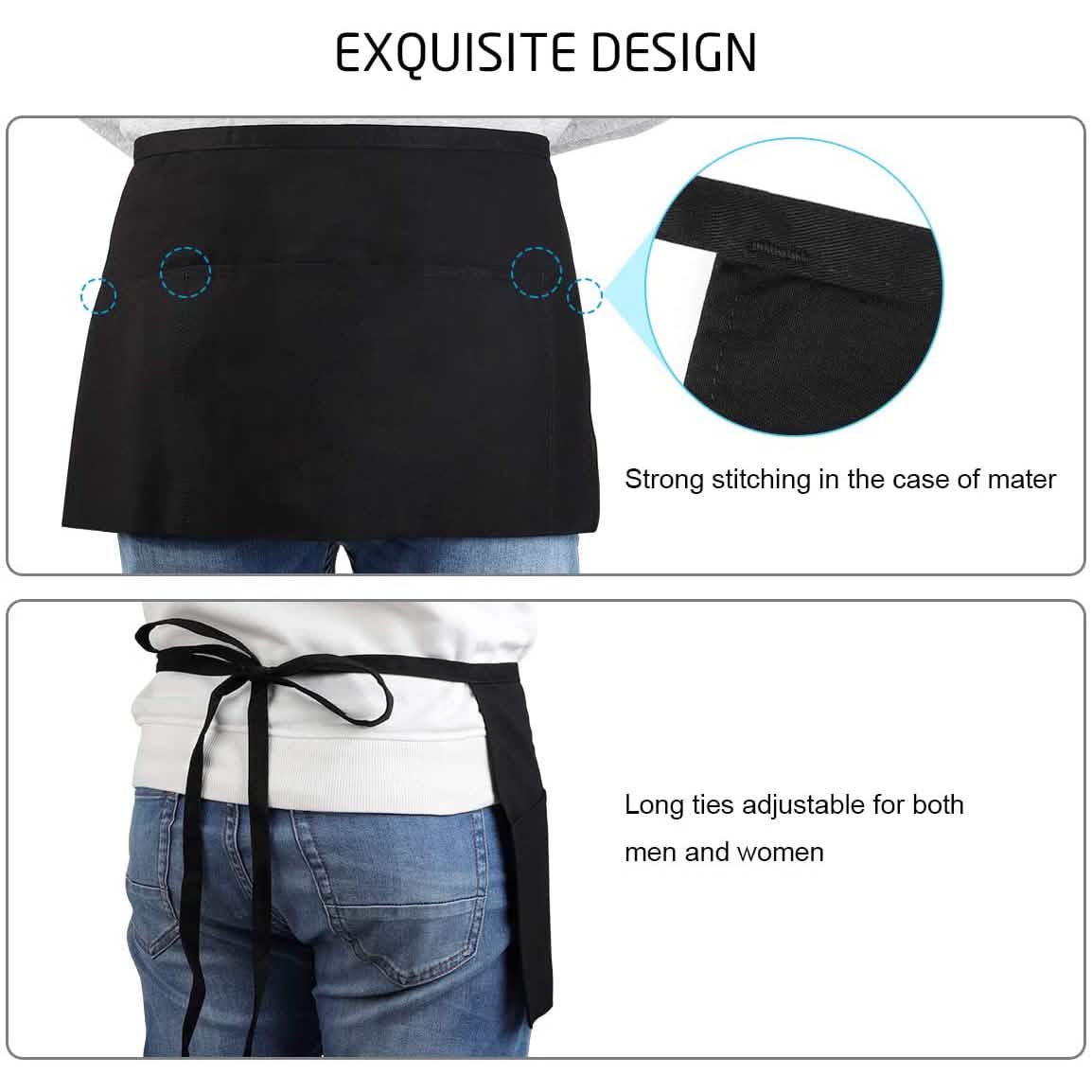 3-Pack: Syntus Server Aprons with 3 Pockets DailySale