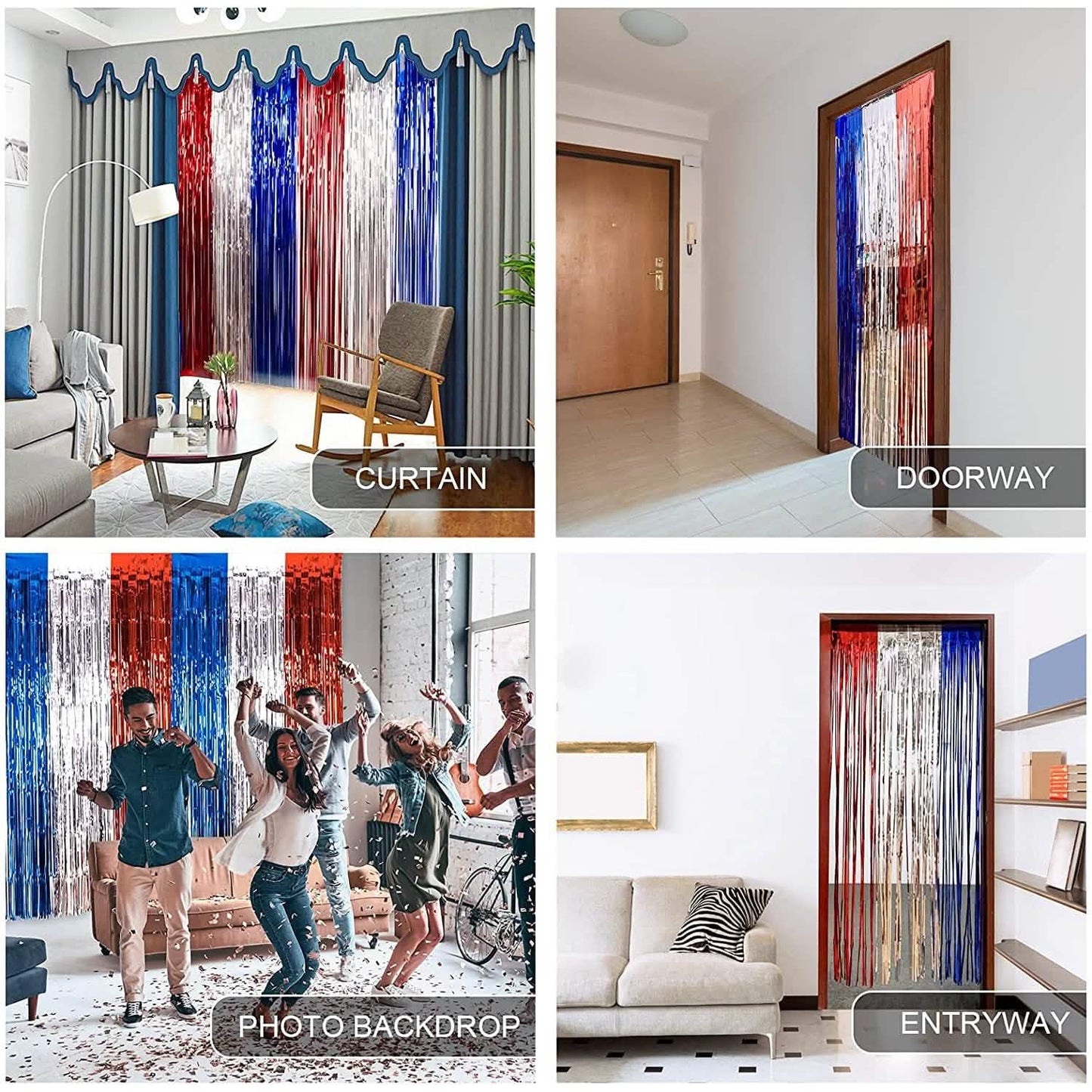 3-Pack: Tinsel Foil Fringe Curtains DailySale